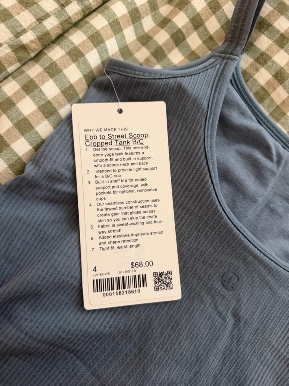 Blue Ribbed Tank Lululemon - Picture 3 of 3